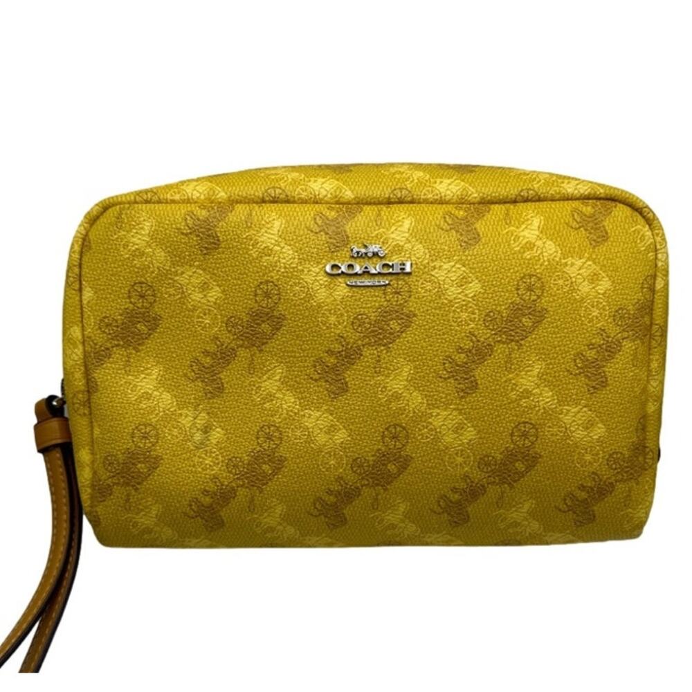 COACH Horse & Carriage Print Boxy 20 Cosmetic Bag F84642